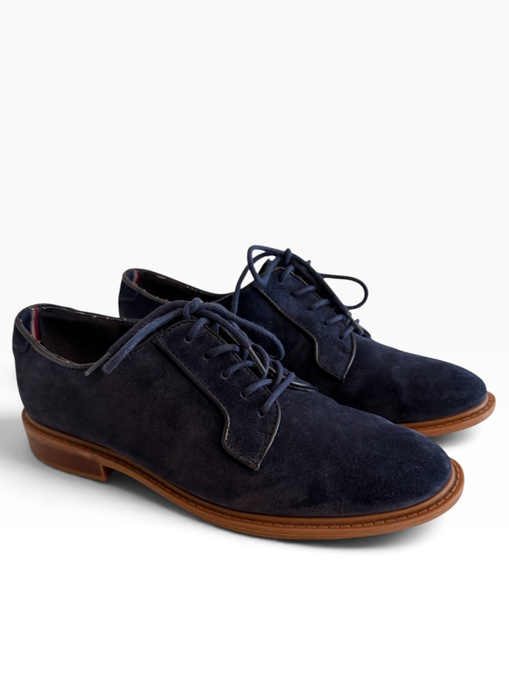 Tommy Hilfiger Navy Suede Classic Lace Up Derby Shoes 8M LIKE NEW